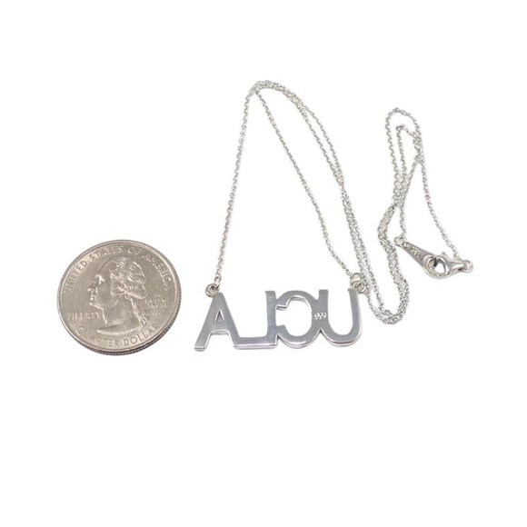 New Without Tags Sterling Silver Clear CZ UCLA Pendant Necklace 18" - Picture 5 of 5